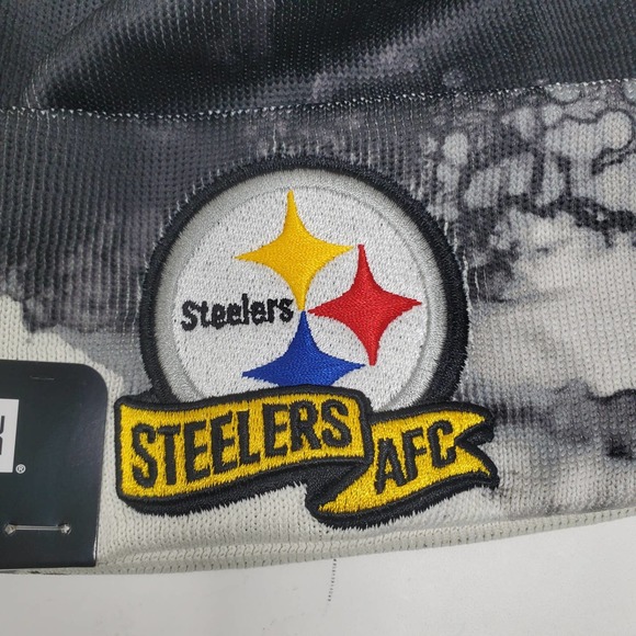 NEW New Era 2022 Sideline Ink Dye Cuffed Knit Hat - Pittsburgh Steelers - Picture 2 of 5